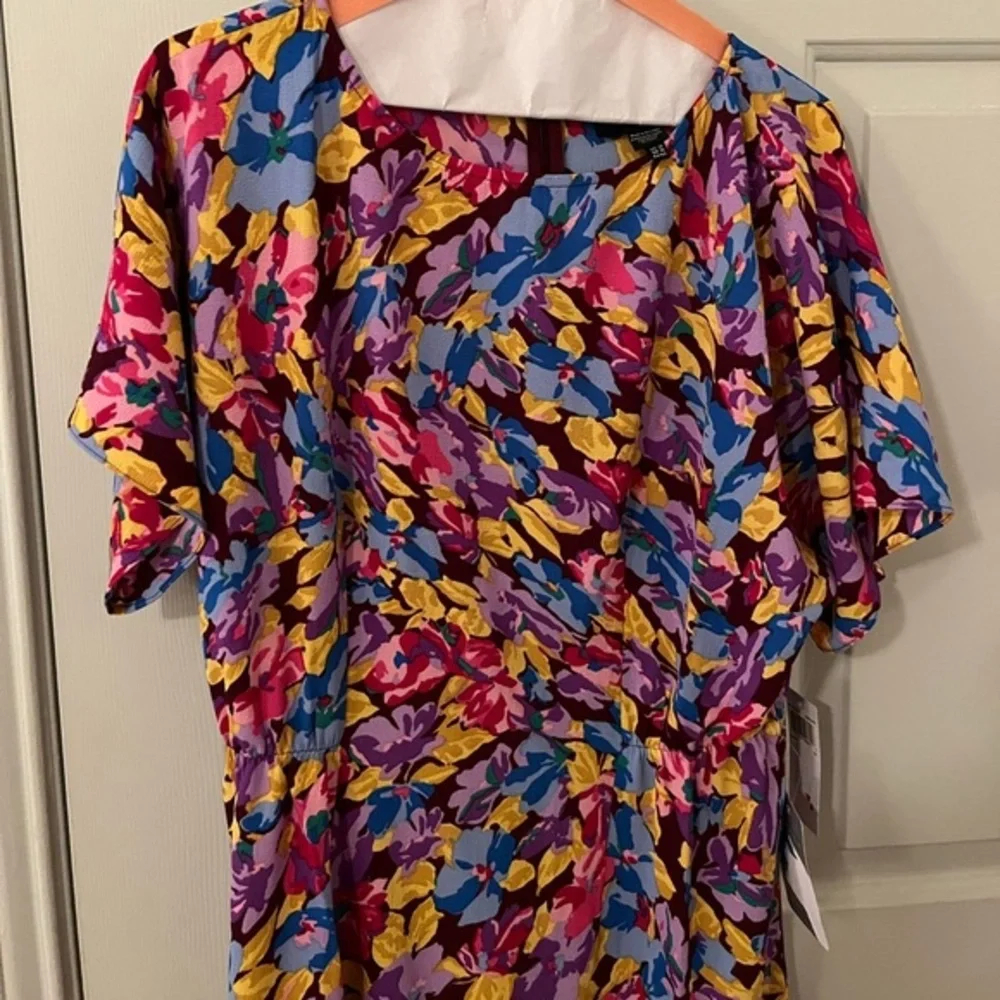NWT Floral Donna Morgan Short Sleeve Dress Size 12 - Picture 7 of 10